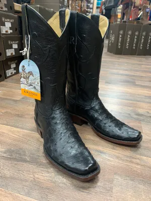 R. Watson Black Full Quill Ostrich