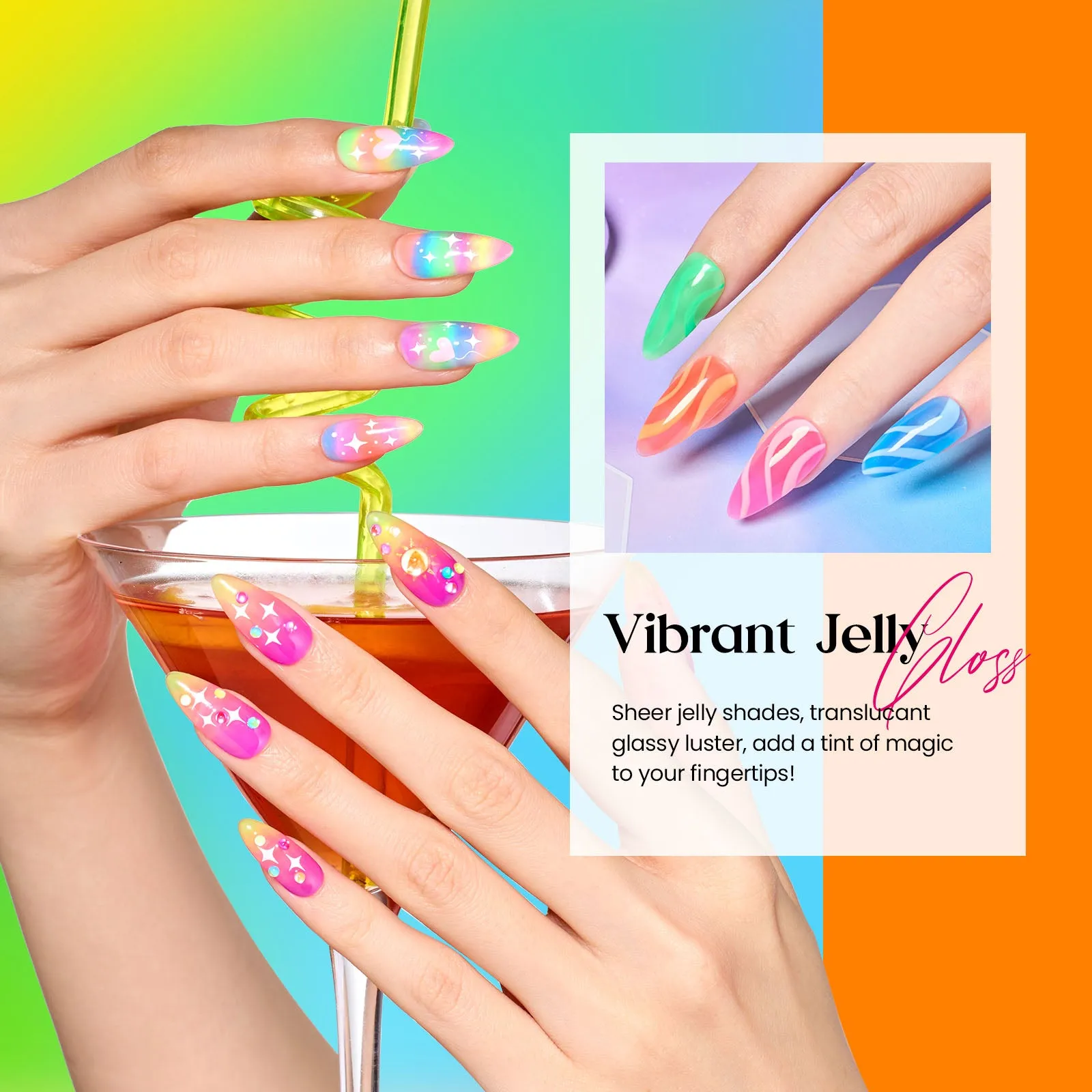 Rainbow Jelly | 6 Colors Gel Polish Set