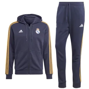 Real Madrid Casual 3S hooded soccer tracksuit 2023/24 ink navy - Adidas