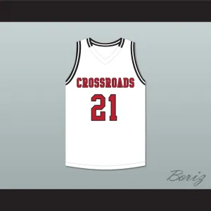 Shaqir O'Neal 21 Crossroads School Roadrunners White Basketball Jersey 1