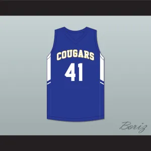 Shaqir O'Neal 41 Creekside Christian Academy Cougars Blue Basketball Jersey 2