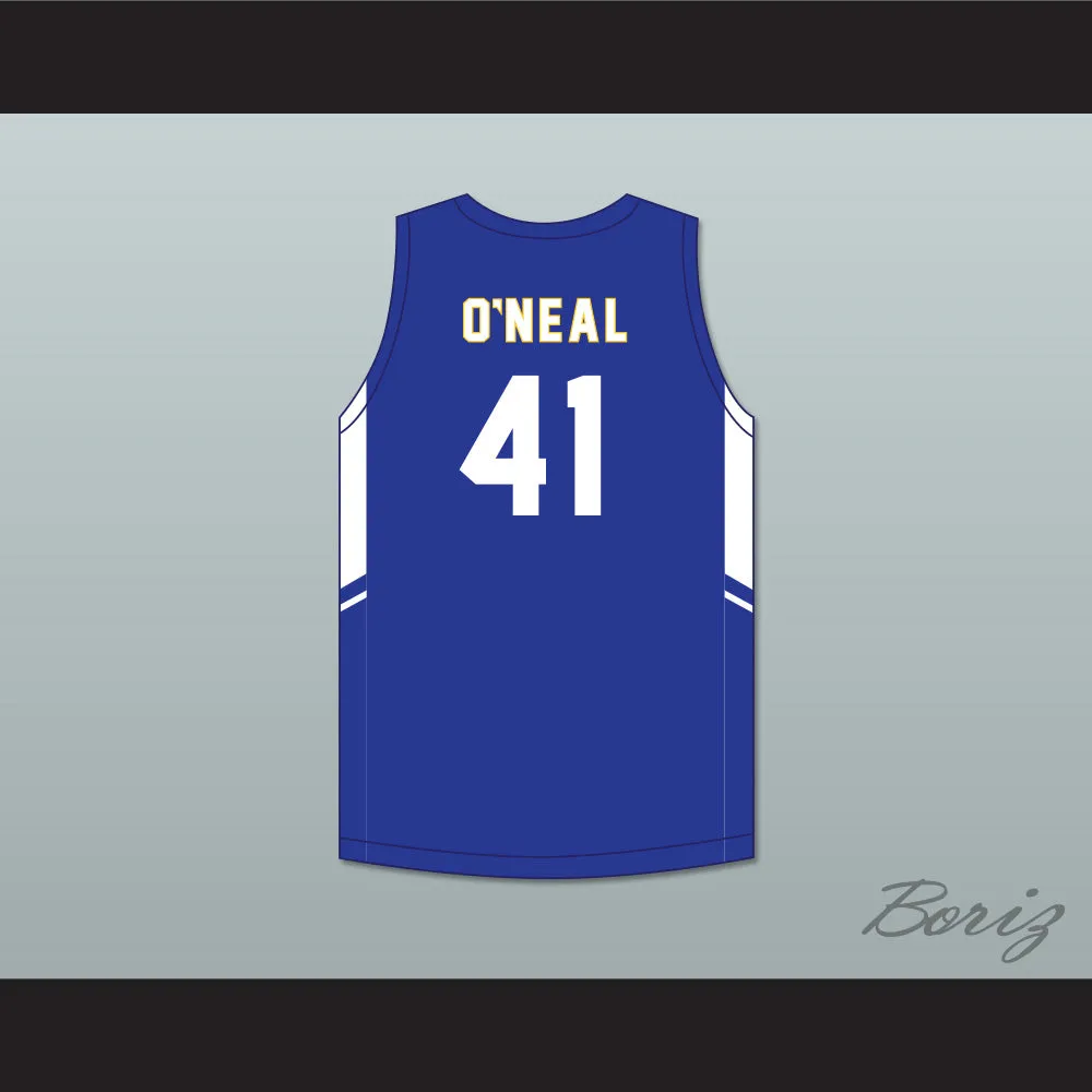Shaqir O'Neal 41 Creekside Christian Academy Cougars Blue Basketball Jersey 2