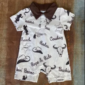 Shea Baby Romper Boys Sheriff Print