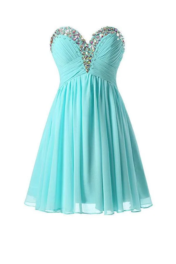Short Chiffon Homecoming Dresses Sweetheart Mini Women TR005