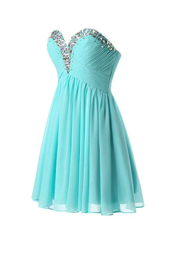 Short Chiffon Homecoming Dresses Sweetheart Mini Women TR005