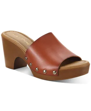 Sun   Stone Womens Alina Studded Platform Sandals 10011740200 Cognac Brown 7M