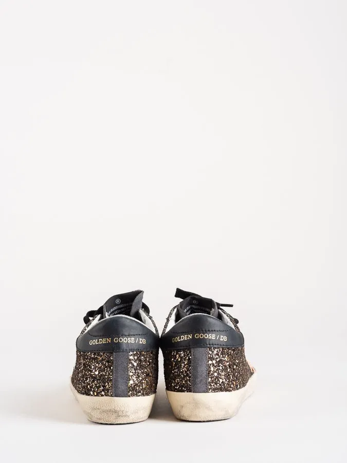 superstar sneaker - black gold glitter