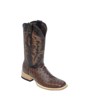 TANNER MARK MEN'S EXOTIC LEATHER Ostrich MD Kango Tabacco Cowboy Boots