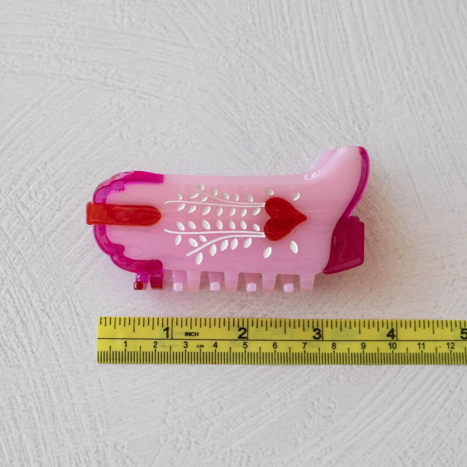 Tiepology - Eco My Sweet Heart Cowboy Boots Hair Claw Clip (Pink Lady)