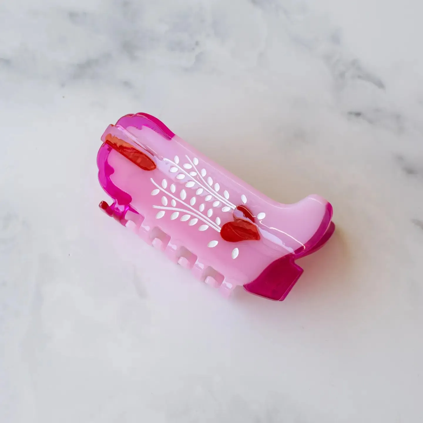 Tiepology - Eco My Sweet Heart Cowboy Boots Hair Claw Clip (Pink Lady)