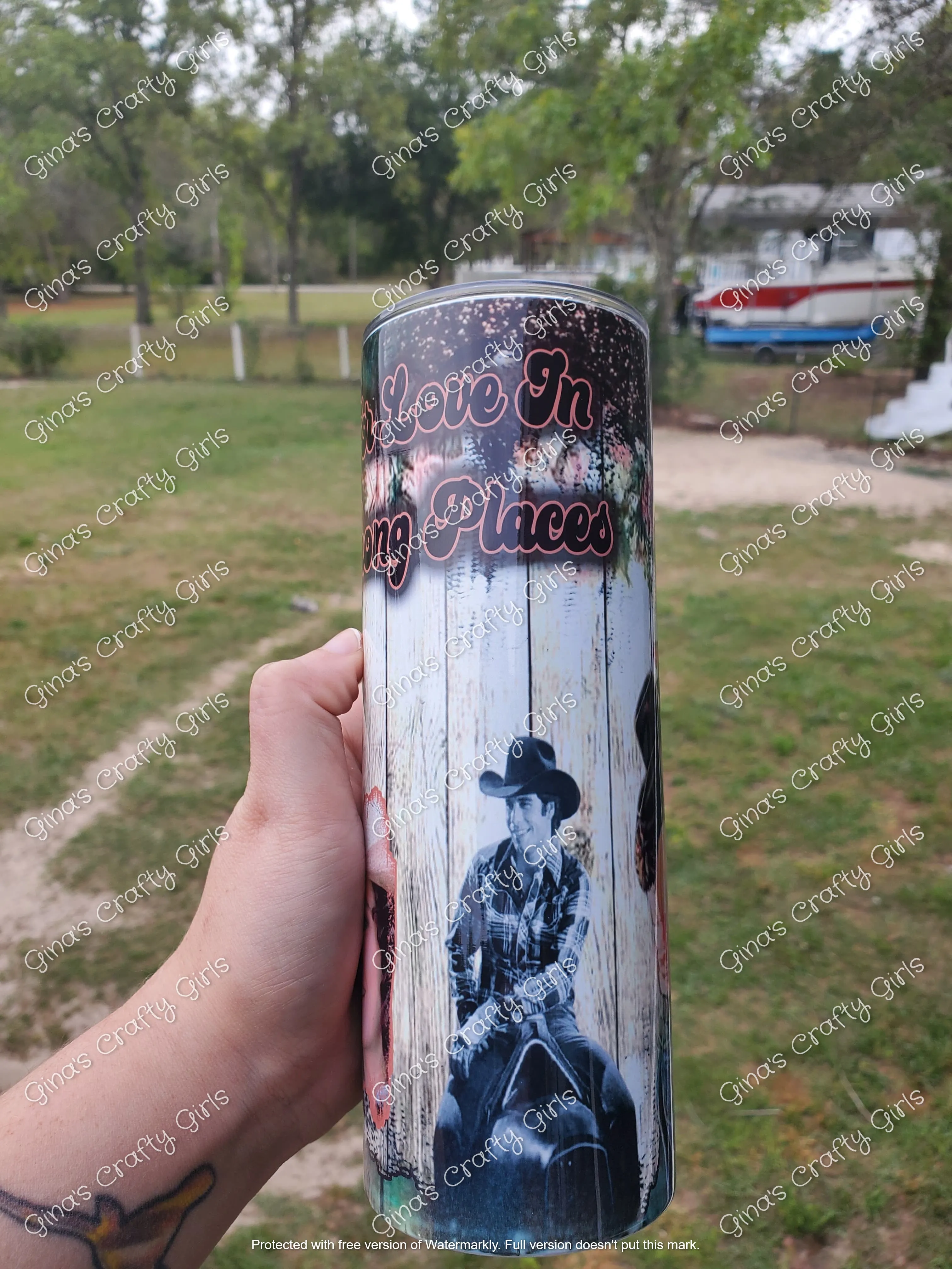Urban Cowboy Lookin' For Love Skinny Tumbler