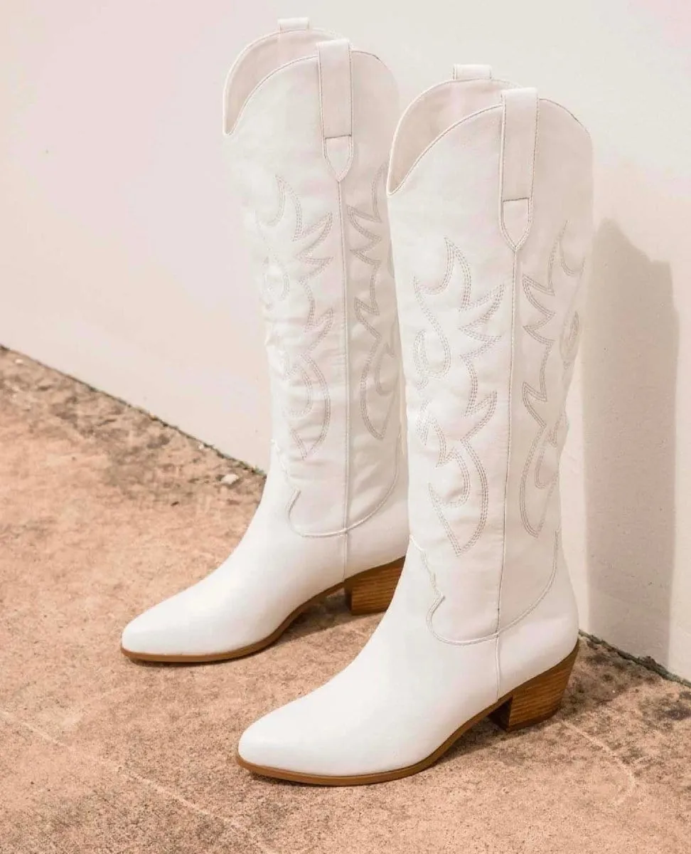 Urson Tall White Boot