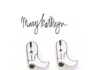 White Cowboy Boot Studs